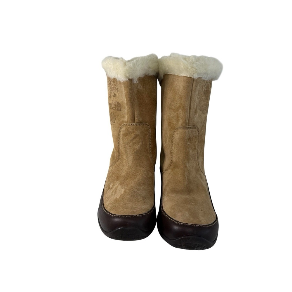 The North Face Leather Winter Snow Boots Sherpa Women's Size 9 No Box - Picture 2 of 8